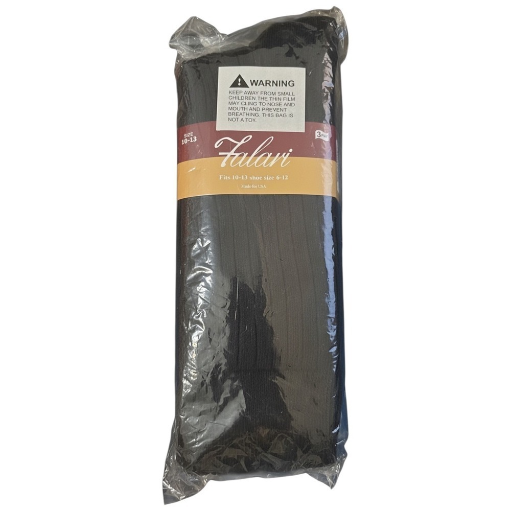 Falari Men's Black Dress Socks 3 Pair Pack Fits‎ Shoe Size 6-12 Cotton Blend